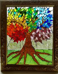 Rainbow Tree Stained Glass Mosaic