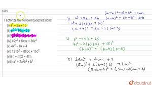Factorise the following expressions. (i) `a^2+8x+16` (ii) `p^2-10p+25`  (iii) `25m^2+30m+9` - YouTube