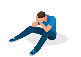 Homem sentado triste ou chorando o conceito de depressão ou solidão homem  infeliz vítimas de ódio ou bullying vetor de ilustração de desenho animado  estilo plano | Vetor Premium