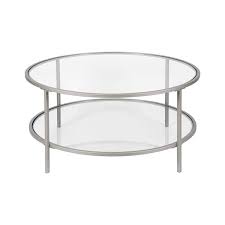 Nickel Round Glass Top Coffee Table