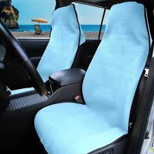 Front Back Sky Blue Towel Car Seat Cover