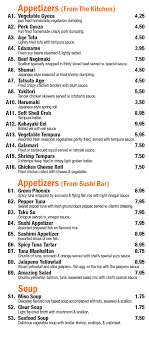 Wasabi Menu Near Me gambar png