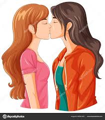 ian couple cartoon kissing