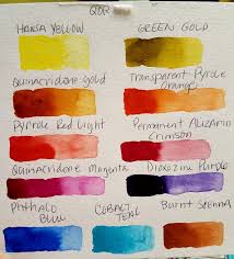 Qor Watercolor Chart 2 Sets Of Six High Chroma And Earth