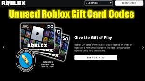 unused roblox free gift card codes list