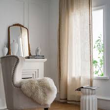 cotton linen lace curtain living room