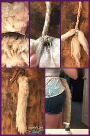 realistic wolf tail out of yarn