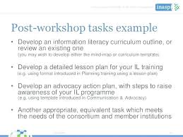 Workshop Outline Template Post Workshop Tasks Example Training