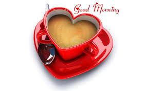 love red heart shape coffee cup good