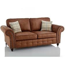 Oakland 3 Seater Fabric Sofa Brown