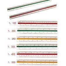 triangular architect scale ruler color