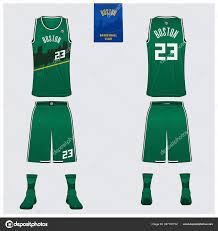 Boston Basketball Uniform Mockup Template Design For