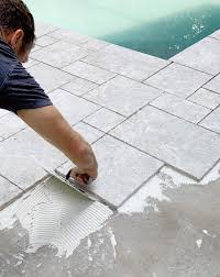 how to lay tile for pool decking
