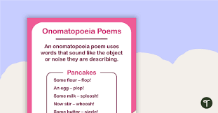 onomatopoeia poems poster teach starter