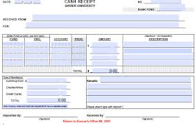 Cash Receipt Form Cfm Financial Planning And Budget