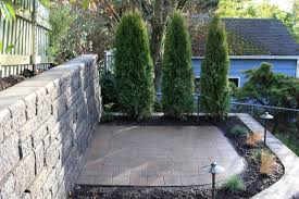 Upper Patio With Arborvitae For