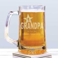 1 Dad Personalized Glass Beer Mug