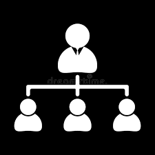 Simple Illustration Of Work Organizational Chart In A
