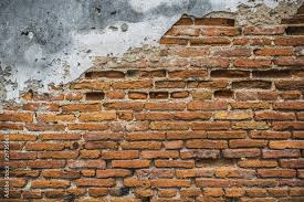 Old Brick Wall With Ling Plaster
