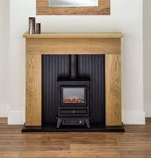 Electric Fire Stove Oak Mantle And