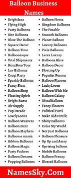 balloon business names 571 funny