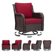 Outdoor Wicker Swivel Patio Chairs Set