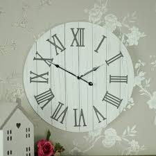 Large Wooden Antique White Wall Clock
