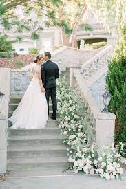 romantic staircase decor and ceremony
