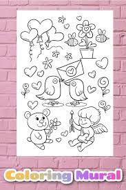 Mortar brick trowel coloring vector. Printable Valentine S Day Mural Big Coloring Page Poster Babycareall