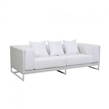 3 seater sleeper sofa white rattan