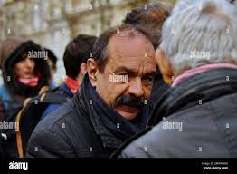 Paris, France, January 31, 2023. CGT trade union General Secretary Philippe  Martinez joins tens of thousands in a rally on a second day of nationwide  strikes and protests over the government's proposed