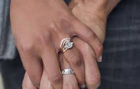 The regular d shaped wedding ring is a medium weight ring. Engagement Ring Vs Wedding Ring The Pearl Source