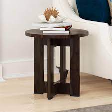 amargosa rustic solid wood round end table