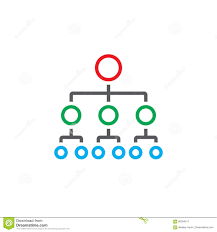 Organizational Chart Line Icon Outline Hierarchy Vector