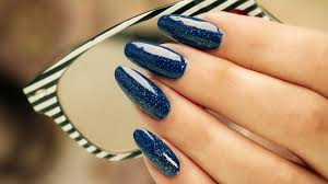 Navy blue full nail tips comfortable matte nails false nail end product long round designs pure complete frosted oval fake nail. Long Acrylic Nails Navy Blue Almond Shaped New Expression Nails
