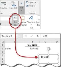 microsoft excel how to link text boxes