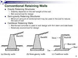 gravity retaining wall design example