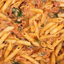 penne rosa with parmesan crusted