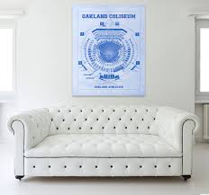 Vintage Print Of Oakland Coliseum Seating Chart Oakland