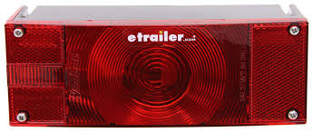 Wesbar Low Profile Trailer Tail Light Submersible 8 Function Incandescent Driver Side Wesbar Trailer Lights 403026