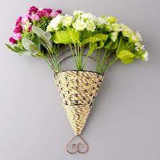 Cane Wall Hanging Flower Vase For Dust
