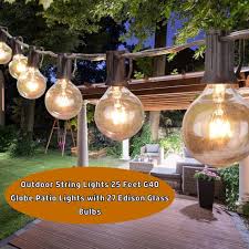 Outdoor String Lights 25 Feet G40 Globe