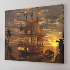 Pirate Ships Wall Art Painting 140cm
