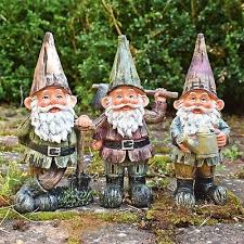 3 Gardening Gnome Ornaments Traditional