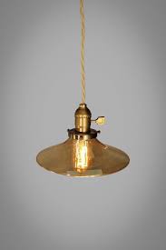 Amber Glass Pendant Lamp Vintage