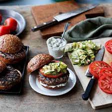 bison burgers with herbed spread