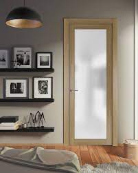 Modern Solid French Door Frosted Glass