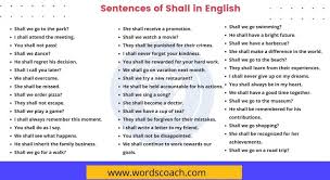 100 sentences of shall in english