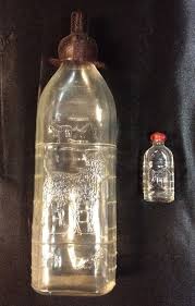 Vintage Glass Baby Bottle And Miniature