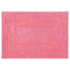 pink cotton machine washable bath mat